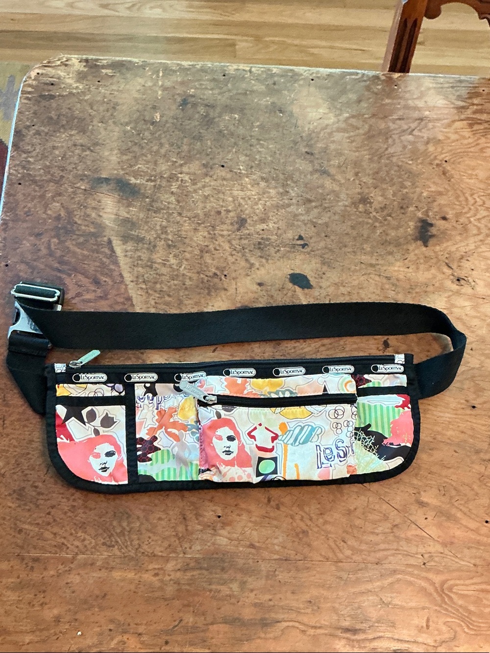 LeSportsac Multi-Print Colorful Waist Bag with Black Strap